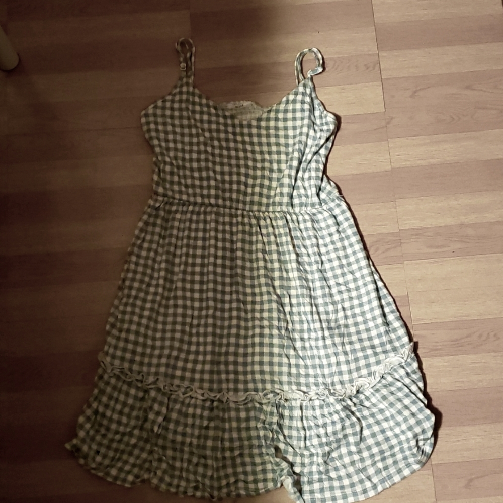 Vintage Green & White Dress